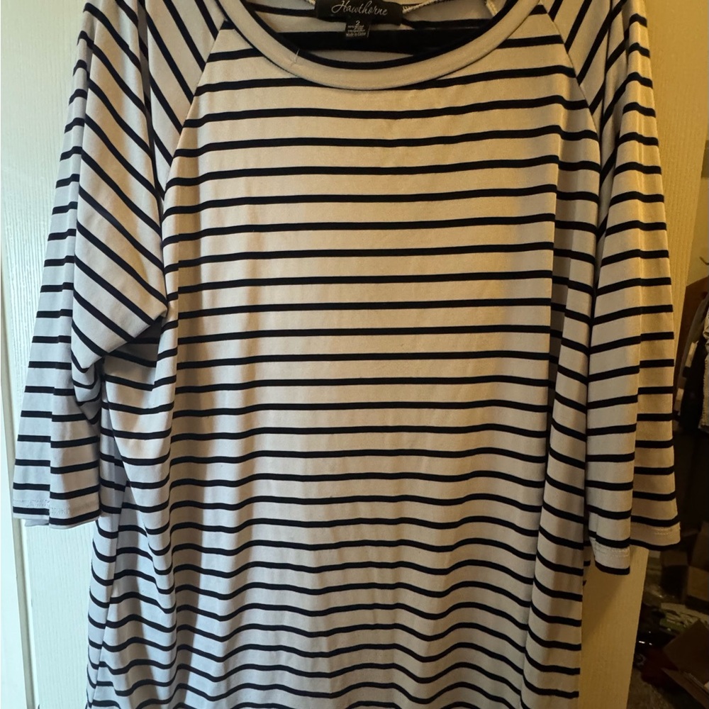 Black and White Striped Blouse